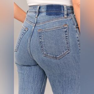 Abercrombie and Fitch Curve Love Ultra High Rise Ankle Straight Jeans